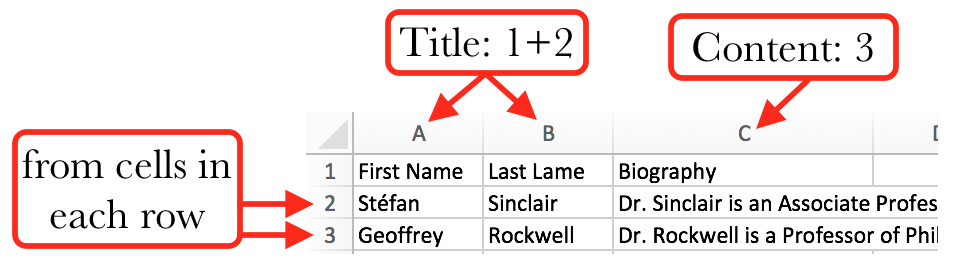 From Cells in Each Row